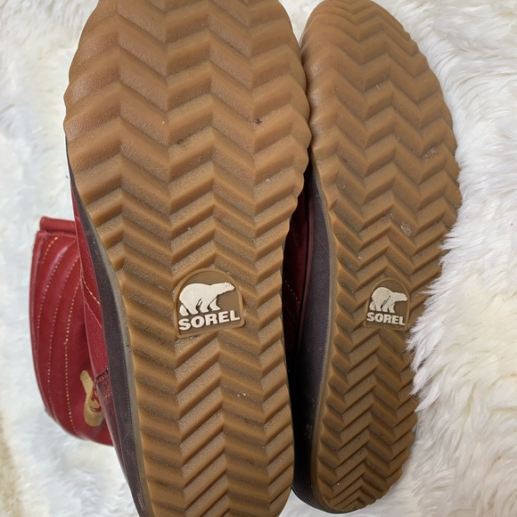 Sorel Red Leather Boots women’s size 7 - Picture 9 of 11